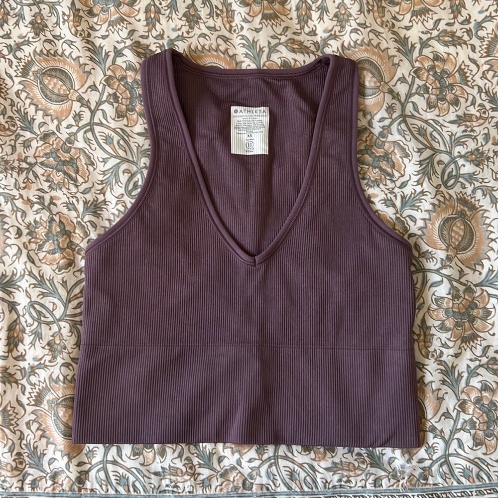 Athleta aurora ribbed seamless v-neck tank
